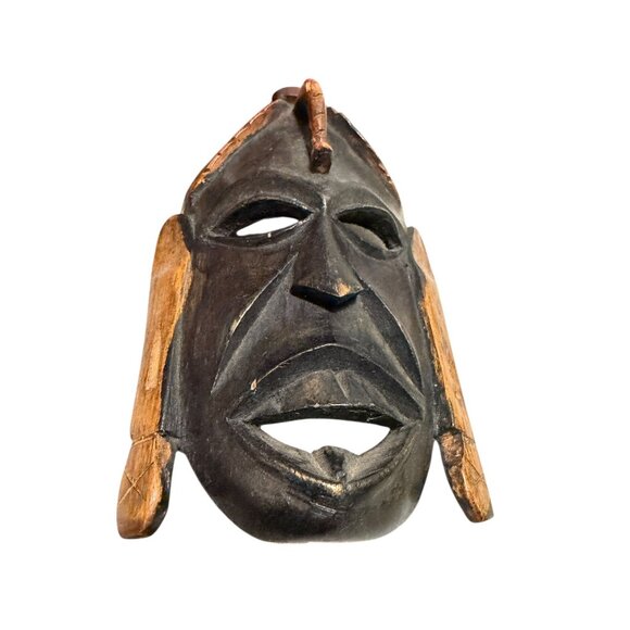 Handcrafted Tribal African Mask Wood 6.5" Wall Hanging Decorative - Picture 2 of 5